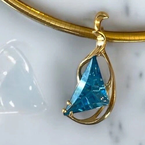 Designer CUSTOM 14k Solid Gold Massive Carved Blu… - image 10