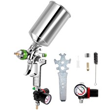 Hvlp Spray Gun Kit W2.5mm Nozzles Auto Paint Primer Metal Flake Gravity Feed
