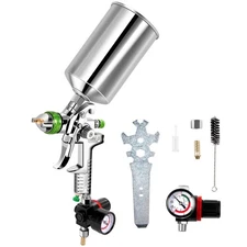 HVLP SPRAY GUN Kit W/2.5mm Nozzles Auto Paint Primer Metal Flake Gravity Feed