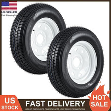 2 Pack St17580d13 Trailer Tires With 13 Rims 17580 D 13 Lrc 5 Lug On 4.5 6pr