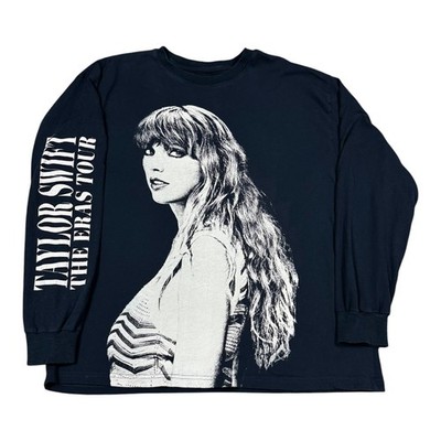 Taylor Swift The Eras Tour Navy Blue Long Sleeve Shirt Women's Large 100% Cotton