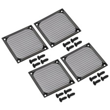 4Pcs 84mm Fan Filter Grills w Screw Aluminum Frame Stainless Steel Mesh Black