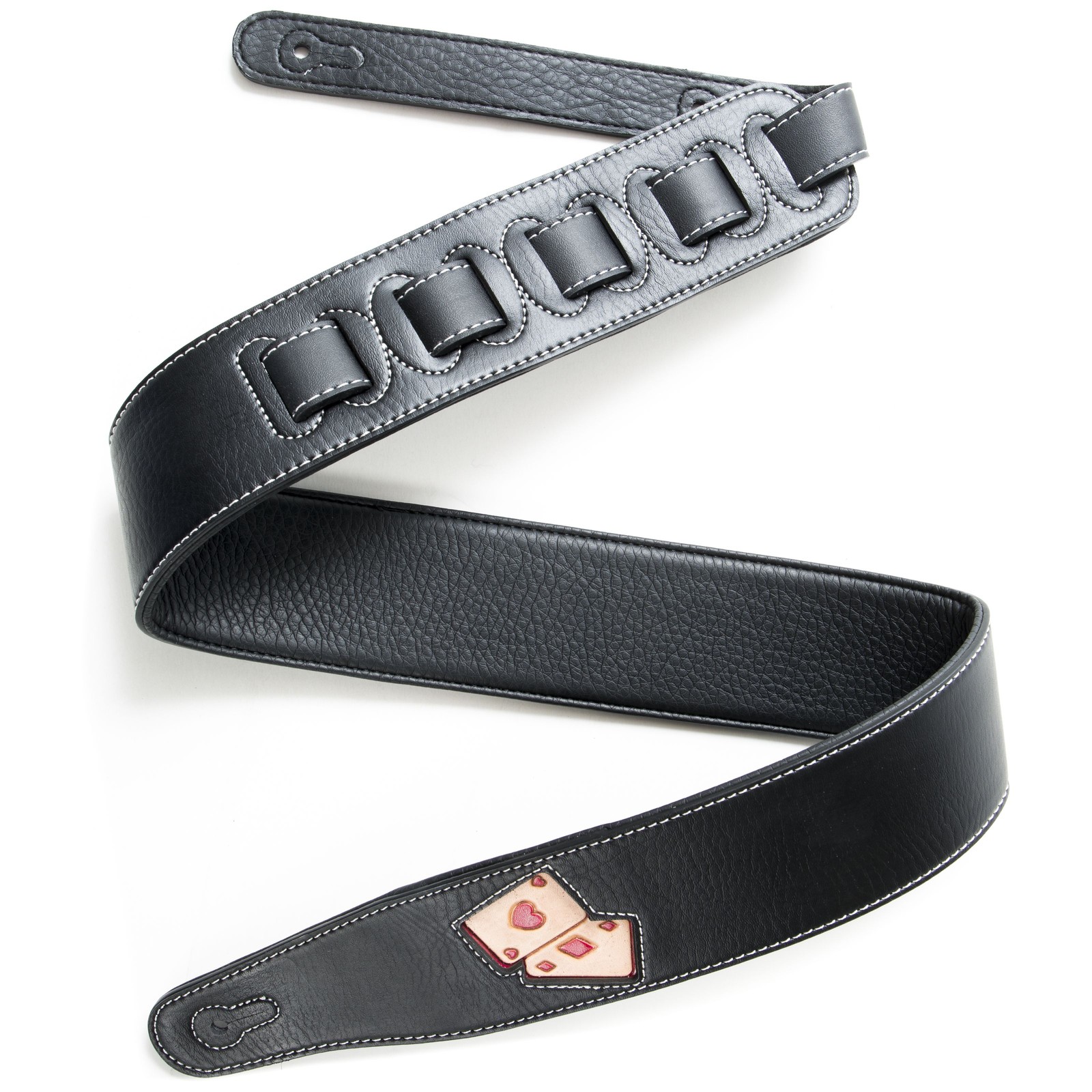 Ледер Fame Premium Gitarrengurt 135 см 65 мм Schwarz Red Aces Grafik 2790₽