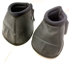 No Turn Bell Boots Black with Hook/Loop closure, Padded Tops