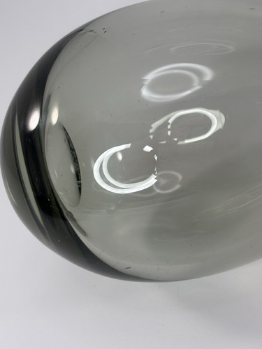 Vintage Holmegaard Smokey Glass Short Vase Mid Century 1958 - Picture 7 of 7