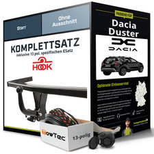 Für DACIA Duster I Phase 2 Typ HS_ Anhängerkupplung starr +eSatz 13pol 13- AHK