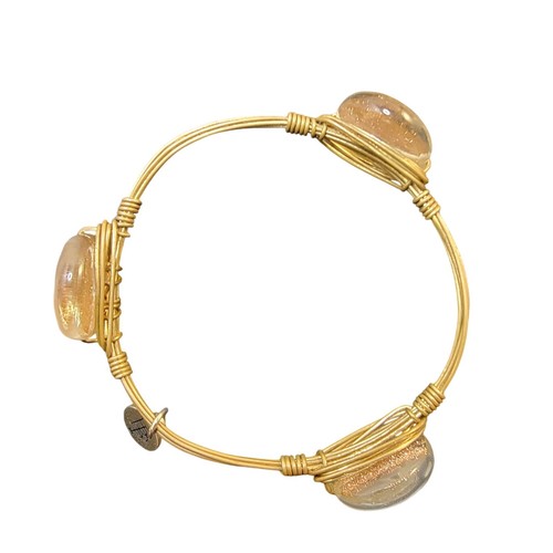 Bourbon and Boweties Maisy Gold Wire Wrapped Bangle Glittering Elegant Jewelry - Picture 5 of 15