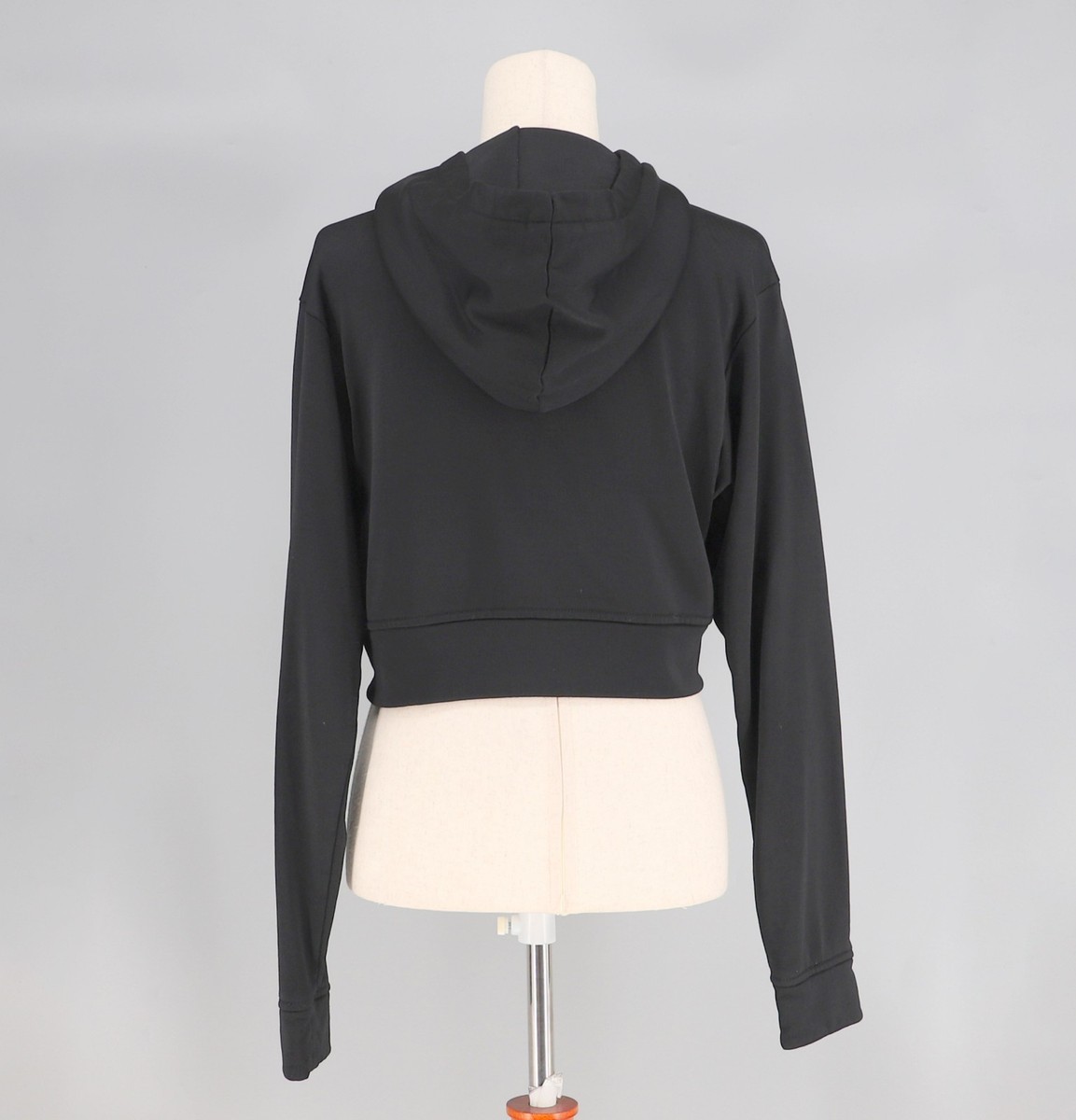T BY ALEXANDER WANG $375 Cropped Twisted Front Black Hoodie Sweatshirt Size S View 4