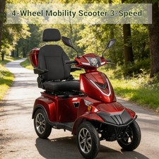 Heavy Duty 4-Wheel Mobility Scooter 25-38 Miles Range 3-Speed, 500lbs Load US