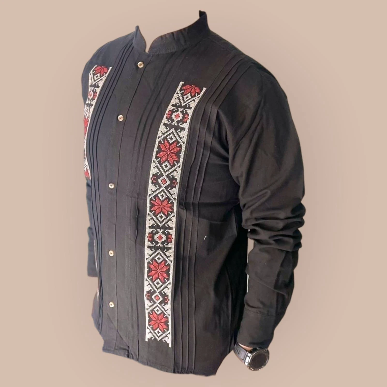 Mexican Guayabera for Men, Size M, Cotton Fabric
Opens in a new window or tab