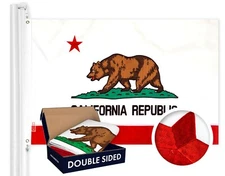 California State Flag US USA 3x5 ft DOUBLE SIDED Premium Embroidered 210D Poly