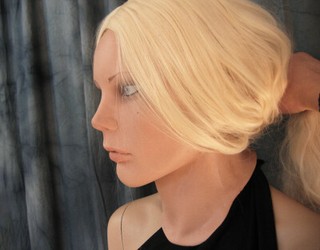🔥 Maske BLOND ANGEL AUGEN PERÜCKE Trans Frau SCHAUMLATEX Crossdresser Sissy