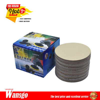 100 Pcs 6'' NO-Hole Disc Hook Loop Pads Sanding Discs Flocking 120 Grit New