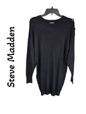 Steve Madden Black Sweater Dress Sz-S Womens Soft & Cozy Feel Long Sleeve Warm