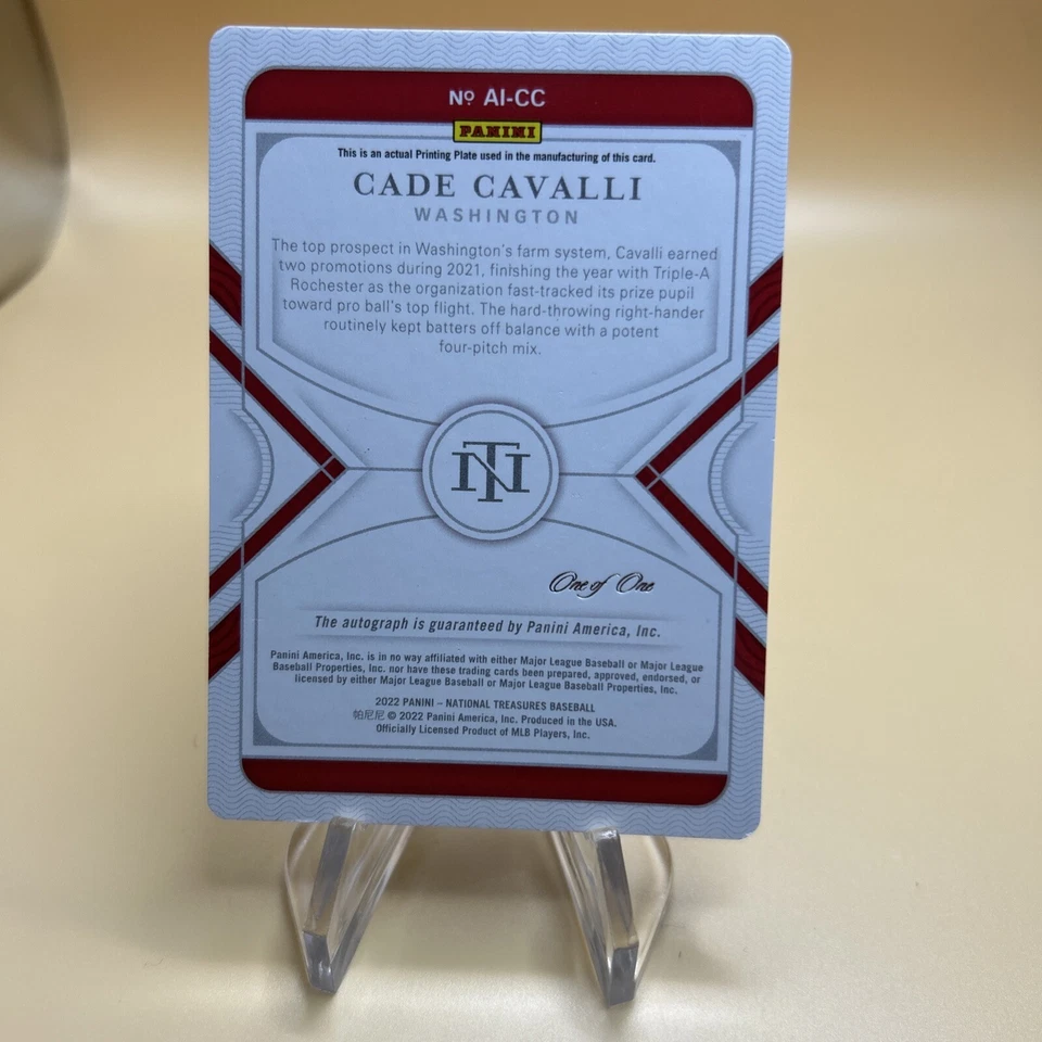 2022 Panini National Treasures Cade Cavalli One Of One 1/1 Printing Plate Auto - Image 4 of 4
