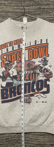 VTG Denver Broncos back 2 back Super Bowl champion sweater size XL (see Pics) - Picture 17 of 18