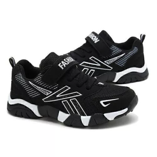 Kinder Jungen Trainer Leichte Casual Shock Laufschuhe Strap Sport Absorbierend - Bild 13 von 38