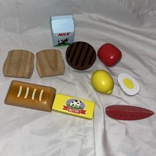 Melissa Doug Wooden Food Groups 8 Pieces Kitchen kraft egg milk lemon