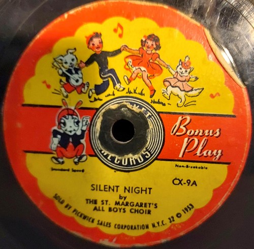 Vintage 1953 St Margarets All Boys Choir Two Christmas Carols 45RPM Record Only - Bild 4 von 6