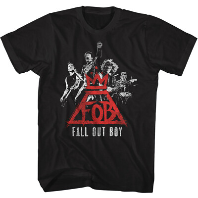 Fall Out Boy Live On Stage Logo FOB Men's T Shirt Rock Band Tour Concert Merch
