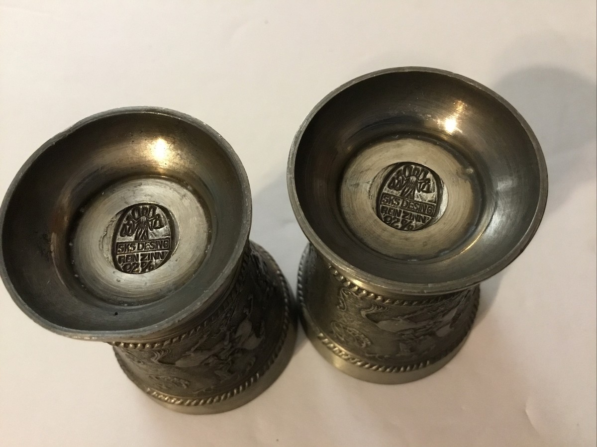 Vintage Pewter Rein Zinn SKS Design Rare German Metal Cup 92