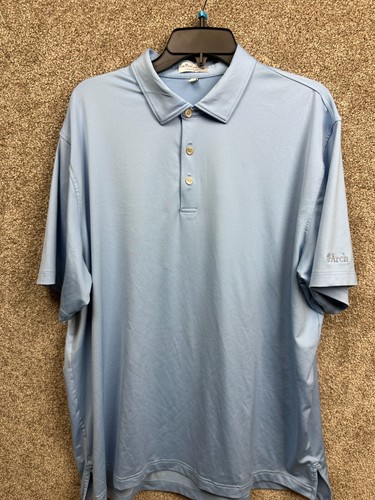 Peter Millar Crown Crafted Summer Comfort Men XLarge Blue Short Sleeve Polo-Logo - Picture 5 of 6