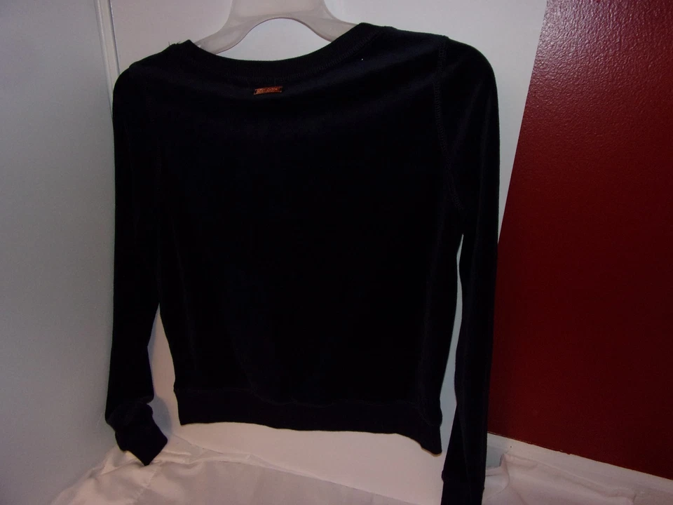 Betsey Johnson Performance: Blusa pequeña de manga larga para mujer / Ondulada azul marino / Nueva con etiquetas Foto 3 de 4