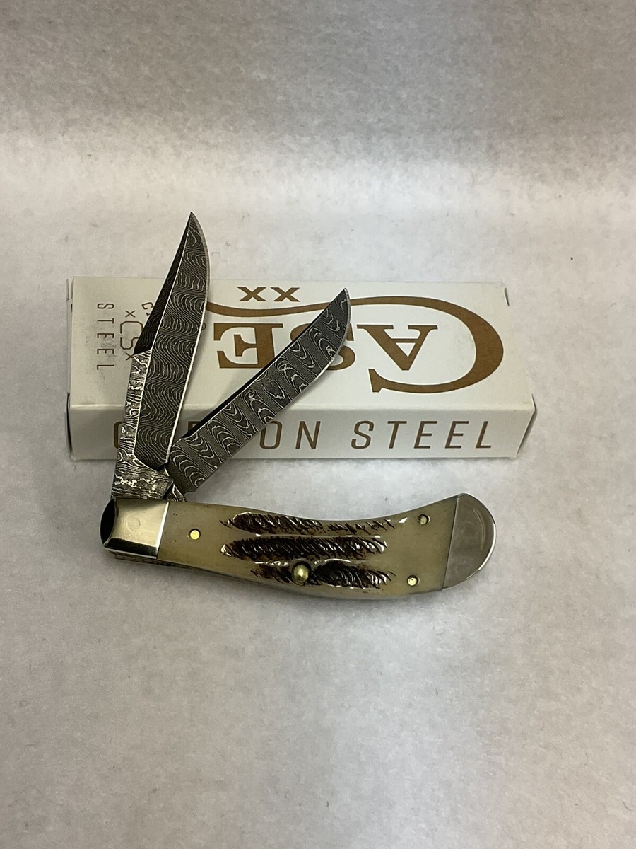 Case XX Pocket Knife Saddlehorn 77465 Damascus Vintage Bone | eBay