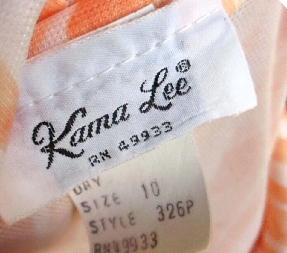 Corbata secretaria vintage años 70 para mujer mediana 10 rosa estampado geométrico Kama Lee Foto 4 de 4