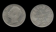 ALLEMAGNE . WURTTEMBERG . WILHELM I . 1 GULDEN . 1841 .