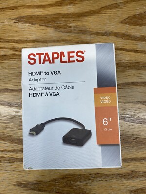 Staples 6 Inch HDMI to VGA  Adapter Torn Box NITB