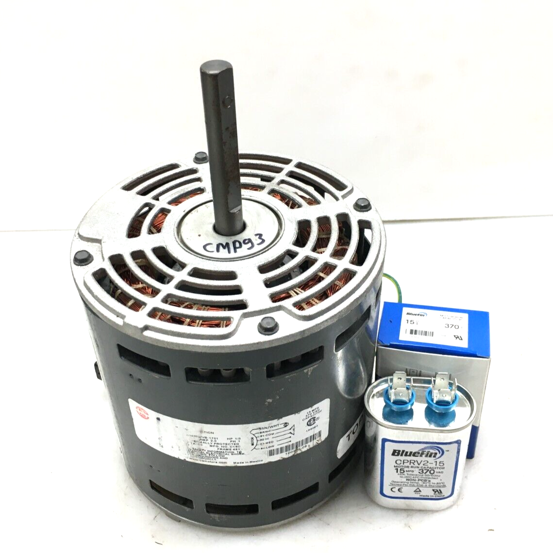 US Motors BLOWER MOTOR 1/3 HP K55HXPVB-1701 100202-06 230V 1075