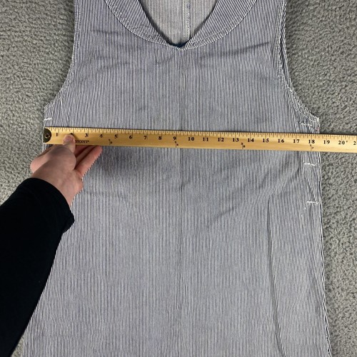 VINTAGE Haiks Dress Womens M Denim Hickory Striped Apron School Teacher Cottage - Picture 3 of 7