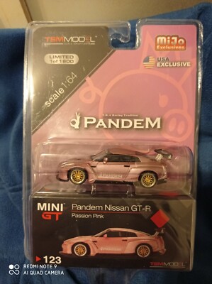 MINI GT 123 Pandem Nissan GT-R Passion Pink GT Wing LHD mijo | eBay