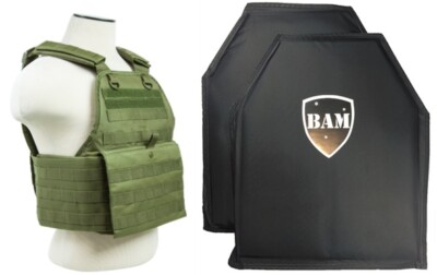 Level IIIA 3A | Body Armor Inserts | Bullet Proof Vest | PC OD GREEN M-XXL