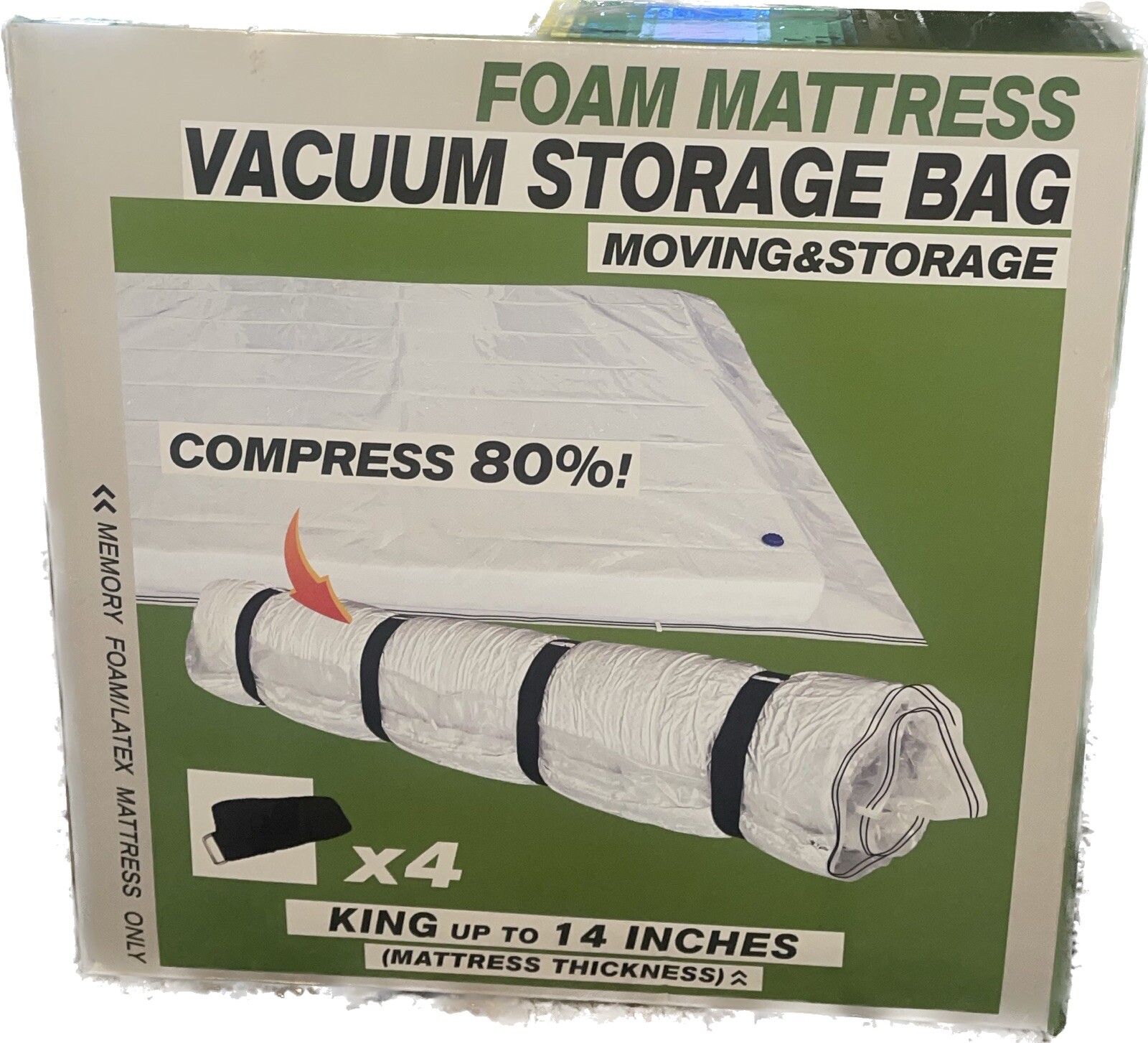 Foam Mattress Vacuum Storage Bag King Size Up To 14” Thickness eBay
