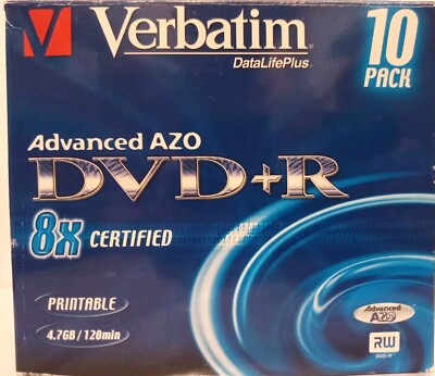 Verbatim DVD+R Rohlinge AZO 4.7GB Datenspeicher (10er Pack) 