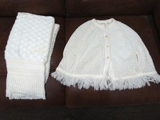 Vintage Sears 100 Acrylic Sweater Poncho  100 Orlon Blanket 1980s