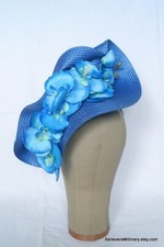 Blue Orchids Fascinator Headband Wedding Guest Race Day Millinery Melbourne Cup