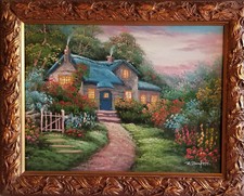R Danford original oil on canvas painting (listed artist, framed, signed) 18"