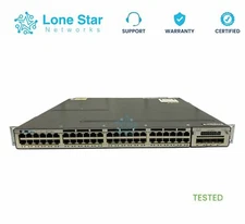 Cisco WS-C3750X-48PF-S 48-Port Gigabit IP Base Switch w/ 1x C3KX-NM-1G