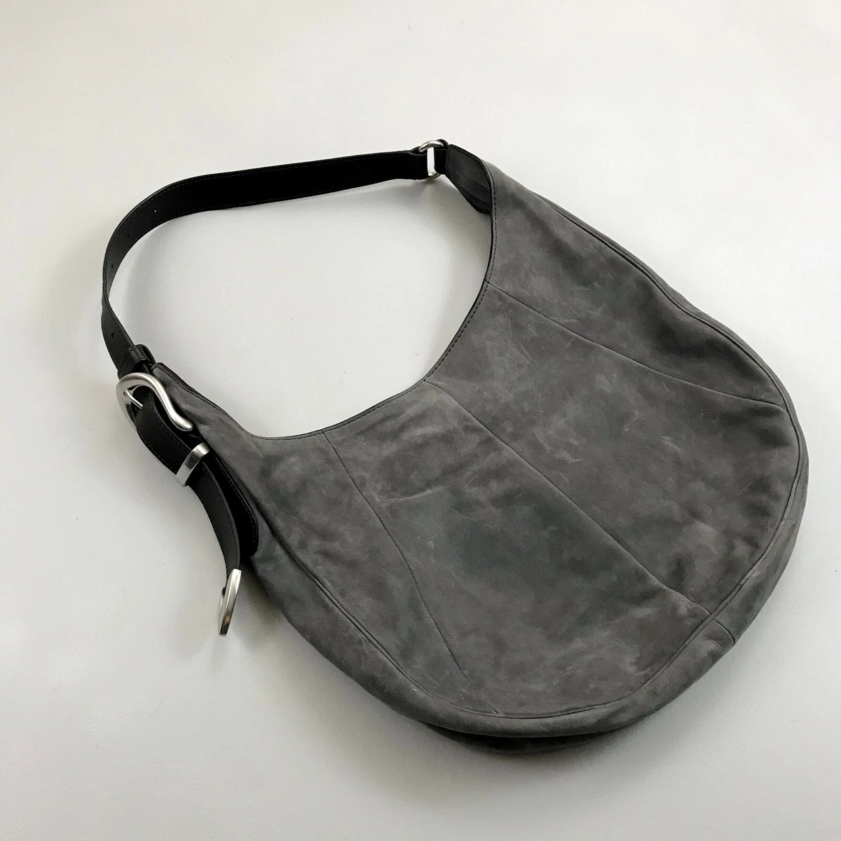 Grey suede hobo bag sale