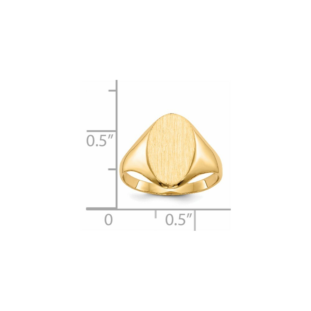 Real 14kt Yellow Gold 14.0x8.5mm Closed Back Signet Ring S:6 | eBay