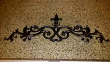 Cast Iron, Fleur de Lis, Topper, Wall Plaque, Valance, Old World, Pediment, New