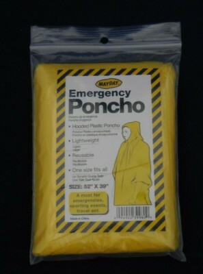 Mayday Confezione Da 10 Poncho Pioggia Monouso Gialli – Impermeabili Per Emergenza