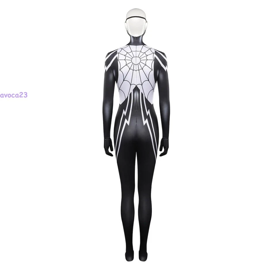 Lady Venom Cindy Moon Silk Spiderman Tights Cosplay Costume Zentai Suit  - Image 4 of 4