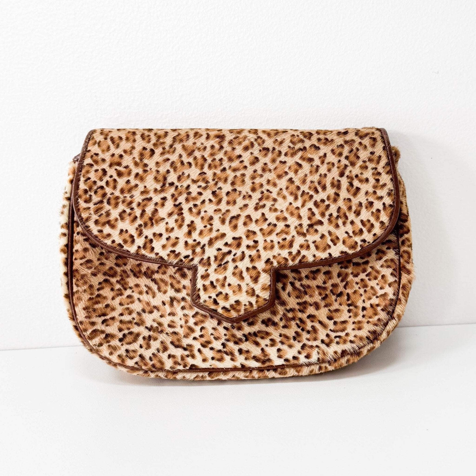 Borsa a tracolla SAINT LAURENT stampa leopardata pony catena tracolla mini