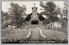 Arrowhead Beach Missouri Lady Of The Lake Chapel Real Photo Postcard RPPC 1950s
