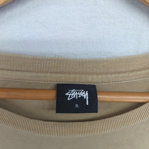 Stussy Short Sleeve T-shirt Shirt Beige Worldwide Tribe Long Line Stüssy XL Mens - Picture 8 of 15