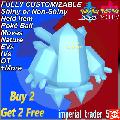 Pokémon Sword and Shield   Shiny Regice   W/ Best 6IV Customizable